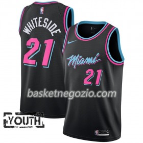 Canotte Bambino Miami Heat Hassan Whiteside 21 2018-19 Nike City Edition Nero Swingman